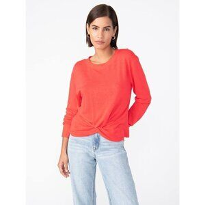Sanctuary Knotted Knit Sweater Pullover Top in Red Size XXS
